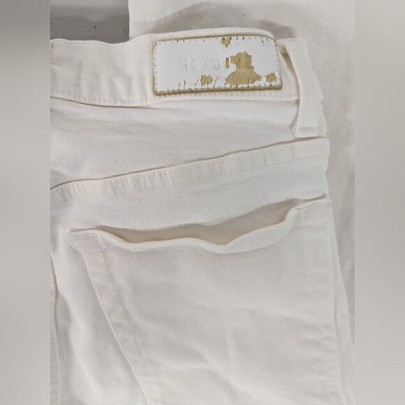 Rtr sz 28 (6) RE/DONE 70s Straight Leg Jeans white summer denim pants bottom - Picture 6 of 10